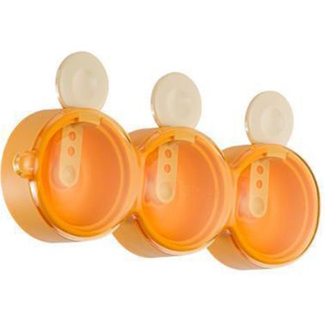 Eisform mit 3 Mulden im Donut-Design, Silikon-Eisform zum Selberbacken von Kuchen, Süßigkeiten, handgemachten Babynahrungs-Eiswürfeln, Sonnenuntergangsorange (1/5)