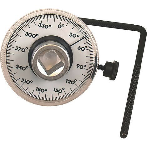 Clé angulaire de serrage pour clé dynamométrique 1/2'' – Mesure 0 à 360° – Serrage précis – Compatible avec douilles standard lot de 1 (1/2)