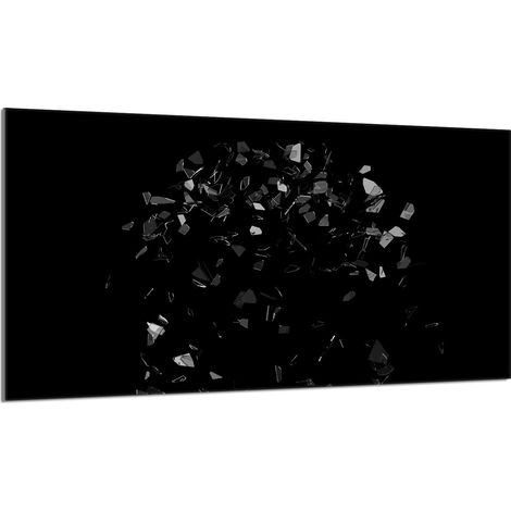 Plaque de protection en verre pour poêle 90x52 Noir
