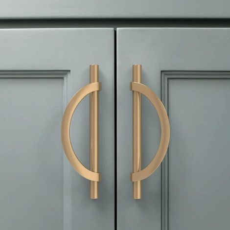 4 Pièces Poignee de Meuble Cuisine Champagne Doré 128mm Alliage de zinc Poignées Meubles avec Vis, pour Bureaux, Tiroirs, Armoires, Placard (1/3)