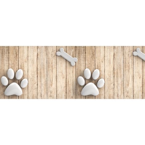 Tappeto da cucina antiscivolo, antimacchia passatoia multiuso lavabile in lavatrice stampa Zampe di cane 50x100 - Stampa Zampe (1/3)