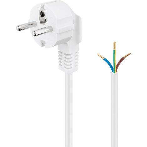 Cable de alimentacion electrico CEE7 macho a bornes 3x0.75mm 1.5 M Blanco (1/4)