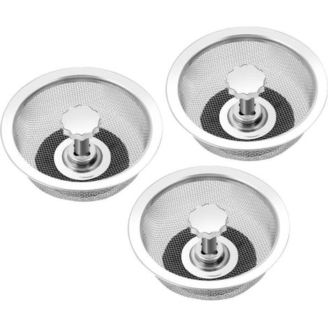 Verstopfungsfreies Edelstahl-Abflusssieb für Dusche, Badewanne und Küche, 3-teilig (1/5)