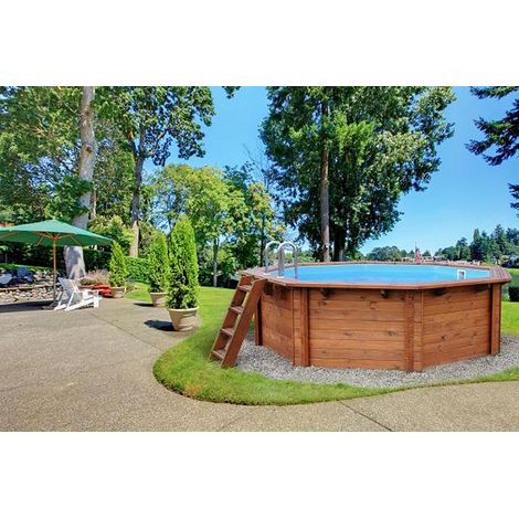 Holzpool mit Sandfilteranlage + Leiter