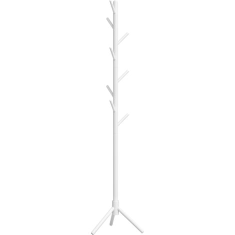 Perchero de madera con forma de árbol y 8 ganchos, 40x40x165 cm, blanco (1/5)