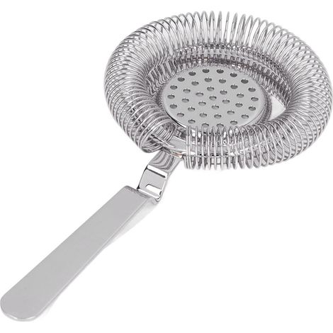Professionelles Cocktailsieb aus silberfarbenem Edelstahl mit Feinfiltration, ideal für Bars, Restaurants und Partys. (1/5)