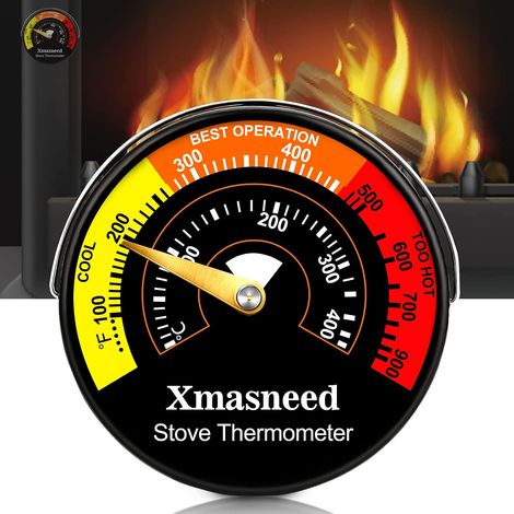 Thermomètre magnétique pour poêle à bois, cuisinière à gaz, poêle à granulés, évite les ventilateurs de four endommagés par la surchauffe (1/5)