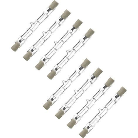 Lot de 8 Ampoule stylo halogène R7S 118 mm 300 W à intensité variable AC220-240 V J118 Projecteurs halogènes linéaires pour paysage, sécurité, lampadaires (1/5)