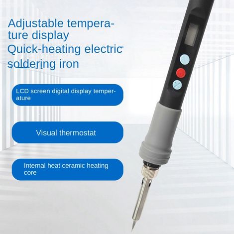 Fer à Souder Numérique - 90 W - Régulation de Température Digitale - Plage 180-480 °C - Prise US - Fonction Veille Intelligente - 1 Pièce (1/5)