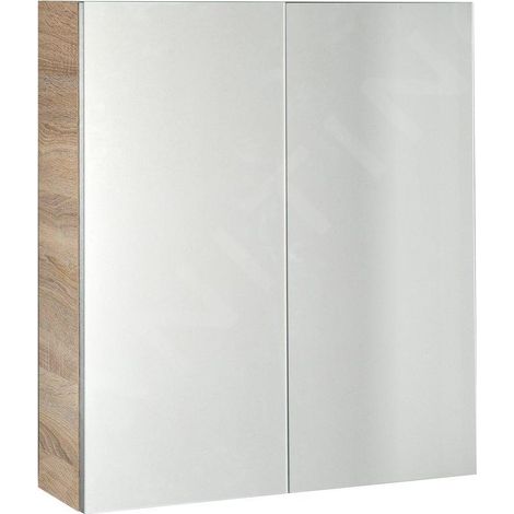 Aqualine Vega - Armoire de toilette 600x700x180 mm, chêne platine VG860 (1/5)