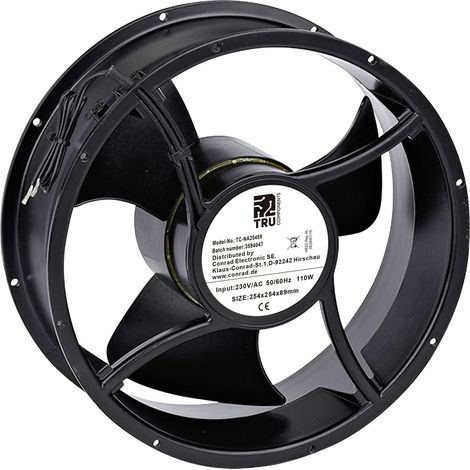 TRU COMPONENTS TC-NA25489 Ventilateur axial 230 V/AC 1528 m³/h (L x l x H) 254 x 254 x 89 mm