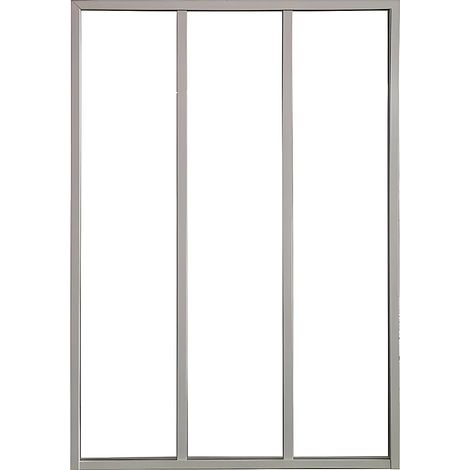 Vetrata stile industriale 90 x 105 cm (L x H) in Alluminio termolaccato Bianco - BAYVIEW