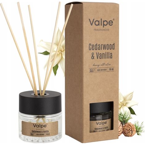 Difusor de aromas VALPE con varillas MADERA DE CEDRO - VAINILLA 50 ml dz50-81 (1/5)