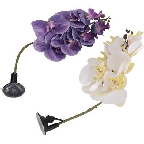 Lot de 2 plantes pour reptiles avec ventouse, flexibles, décoratives pour terrarium, pour lézards, araignées et serpents en aquarium. (1/5)