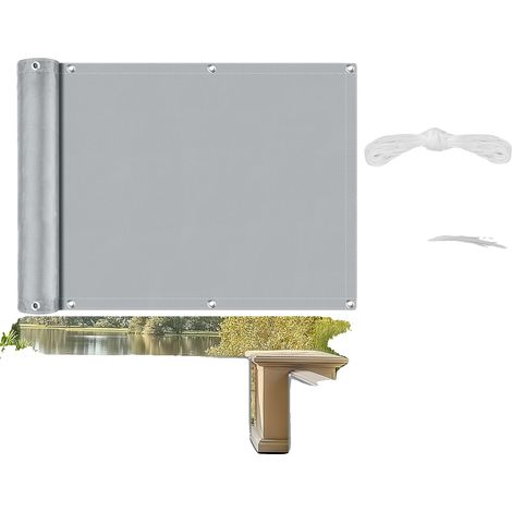 Écran de confidentialité, matériau Oxford durable, résistant aux UV, Gris-a, 0.75x6M-b (1/2)