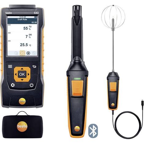 Anemometro Testo 440 nero per la misura della qualità dell'aria