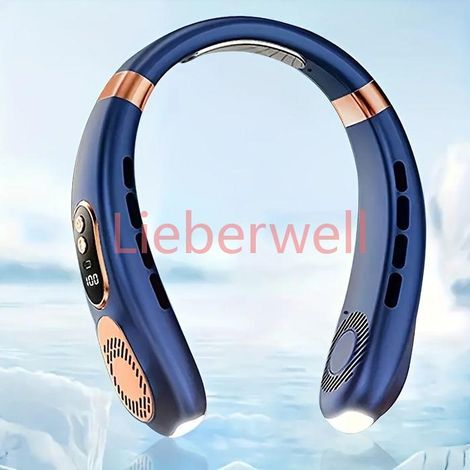 1pc,Mini ventilateur USB portable, ventilateur de refroidissement pour le cou, parfait pour la maison et les voyages,bleu (1/4)