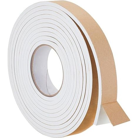 Bande de Mousse Auto-Adhésive 5 m, Ruban Isolant en Mousse Auto-Adhésif 30mm(L) X 6mm(T), Bande D'Étanchéité Fenêtre, Voiture Porte, Climatiseur, Blanc (1/5)