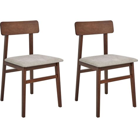 Esszimmerstuhl 2er Set STACY Holz Taupe