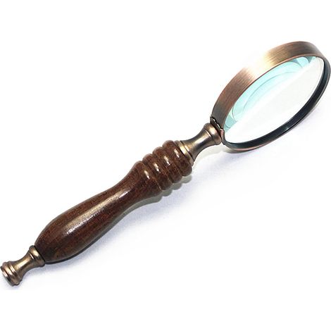 Loupe vintage - Loupe portable 10x avec lentille haute clarté, cadre en alliage de zinc et poignée en ébène pour la lecture, l'inspection (1/5)