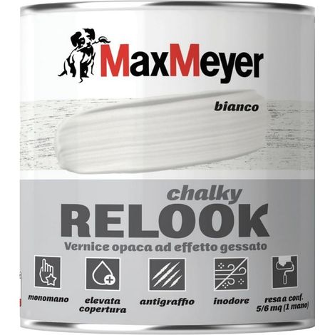 Vernice Metallizzata per Mobili Interni Chalky Relook Bianco 0,5 L