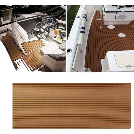 Revêtement de sol marin en mousse EVA, installation facile, confortable et durable, Marron 300x90cm (1/2)