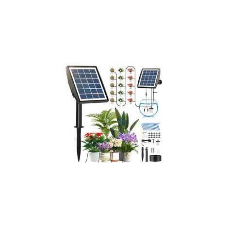 Arrosage Automatique Énergie Solaire, Kit Arrosage Automatique de Jardin Avec Tuyau de 15M pour Jardin Extérieur et Balcon Plantes en Pot, Légumes