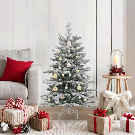 Weihnachtskugel-Set 40 pcs Weiß und Gold Kunststoff