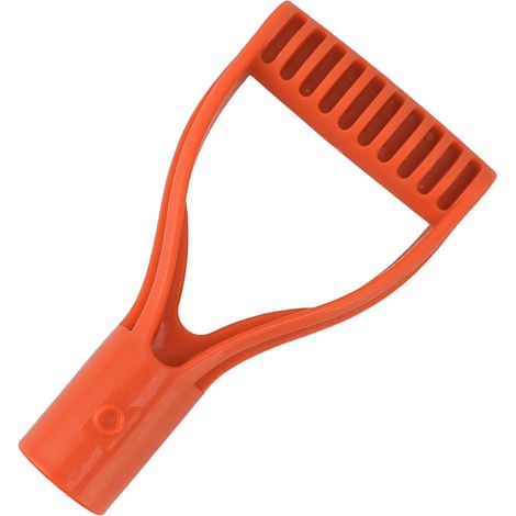 Poignée de bêche en plastique, diamètre intérieur 32 mm, poignée en D, poignée de rechange pour pelle à neige, couleur orange. (1/5)