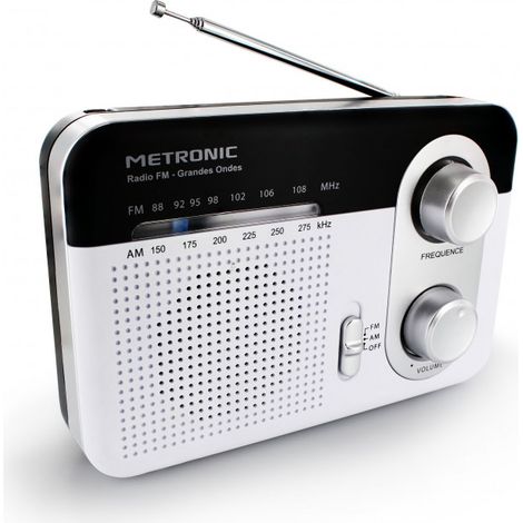 Metronic 477220 -Metronic 477220 -Radio portable AM/FM à large bande, argent/noir (1/3)