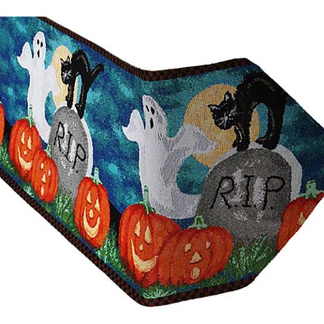 Tischläufer aus Baumwolle und Leinen für Halloween-Dekoration, Esstisch, 33 x 180 cm (1/5)