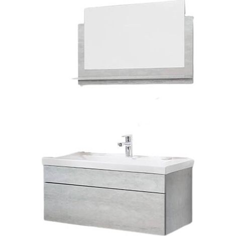 HOME DELUXE - Set completo di mobili da bagno WANGEROOGE BIG Colore: grigio, taglia: M