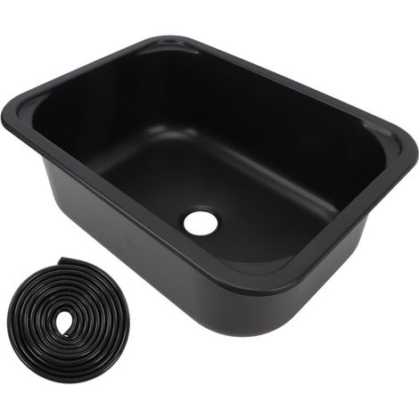 Campervan sink, 12L capacity, 15x11.5 inches, single stainless steel bowl with 40mm drain hole, for boat, caravan, motorhome (1/5)