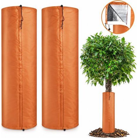 Housse d'hiver pour tronc d'arbre - 2 pièces - 20 x 100 cm - Protection contre le gel pour palmiers, oliviers et autres arbres - Isolation thermique (1/5)