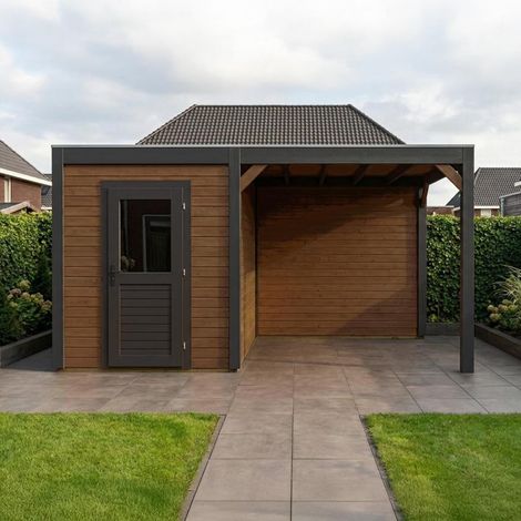 Casetta da giardino in legno Luma 4.56x2.59 m - 11.81 m2 - 28 mm - impregnata - 000088 (1/4)