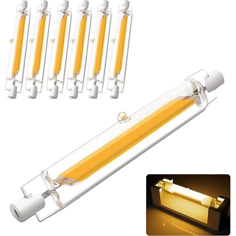 Ampoule LED R7S 78mm 10W équivalent à Ampoule Halogène 100W,Tube R7S LED Lumière Blanc Froid 6000K,1000LM avec Large Angle de Faisceau 360°Dimmable,Pas de Scintillement,Paquet de 6 （110V Blanc Froid）