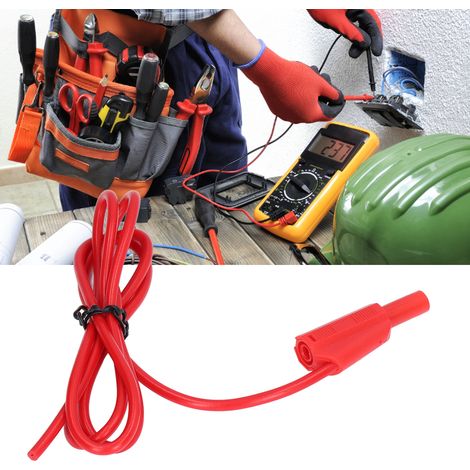 J.70021 Schutzprüfleitung für Bananenstecker, rote lötbare Prüfleitung (1/5)