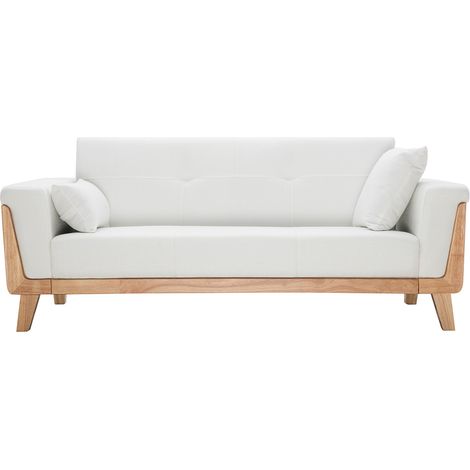 Divano design 3 posti bianco piedi in legno FJORD (1/4)