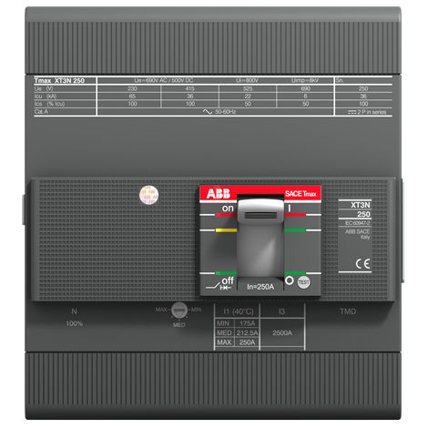 Disjoncteur XT3N 250 Tmg 125A 4P FF 1SDA068261R1 ABB 068261