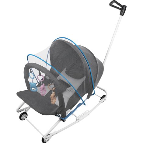 2 en 1 Transat pour bébé Réglage de l'angle à 4 vitesses - Pliable Poussette pour bébé Avec 3 jouets (1/5)