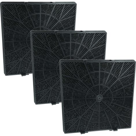 vhbw 3x Filtres à charbon actif compatible avec Oranier Lissero Isola, Messin Isola, Livas, Tivano, Modula, Tivano Isola hotte aspirante