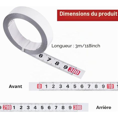 Mètres à Ruban Auto-Adhésifs, Règle Métrique Auto-Adhésive (1/4)