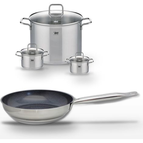 Lot Poêle 24 cm & 3 Faitouts Elo Profi Therm Platinum (1/5)
