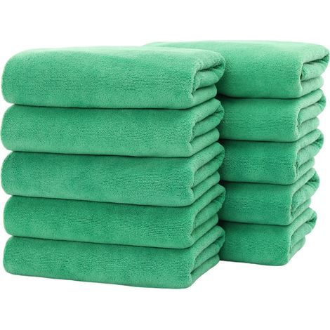 Lot de 10 Serviettes en Microfibre Ultra Douces 30 x 70 cm. Absorbantes et Idéales pour Salon de Coiffure. Salle de Sport. Bain et Spa (1/5)