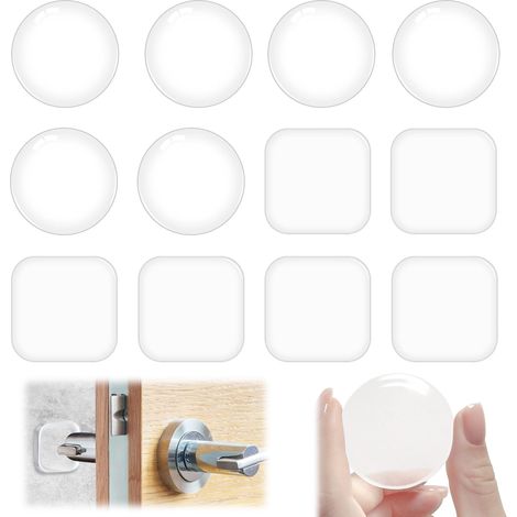 Butée De Porte Autoadhésive - En Silicone Transparent - Pour Murs Portes Meubles - 12 Pièces (1/5)