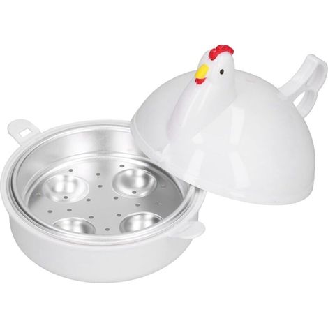 Cuiseur à œufs, four à micro-ondes pour œufs durs, 4 œufs, cuiseur vapeur en forme de poulet, pocheuse à œufs pour la cuisine à domicile