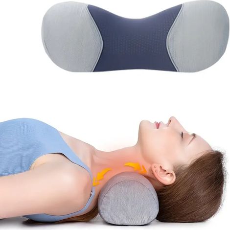 Una almohada redonda de espuma viscoelástica, una almohada para el cuello para aliviar el dolor de cuello y promover un sueño reparador.