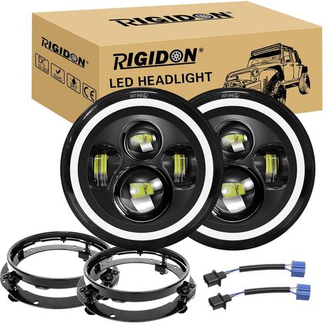 2x 7 pouces 50W 5000lm phare auto moto led avec anneau de montage (1/5)