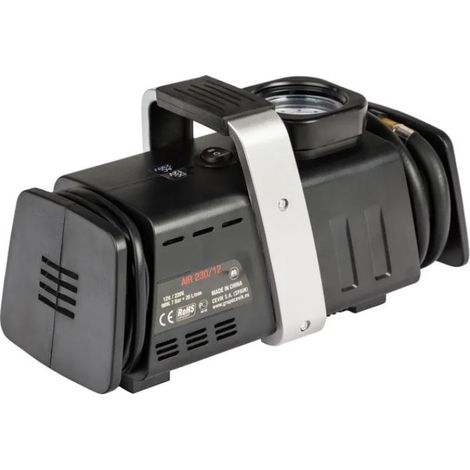 Mini compresseur d'air portable 98 W 12 V et 230 V Pression de 7 bars Tuyau de 60 cm et 2 embouts (1/5)