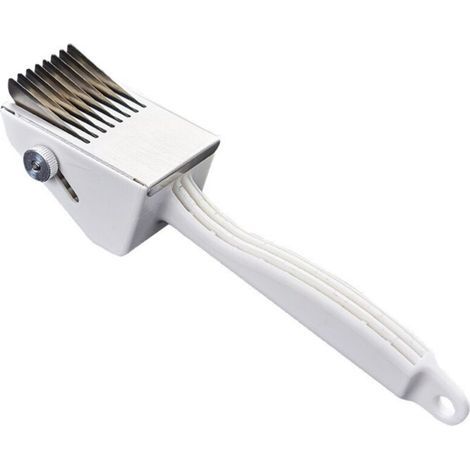 Taglia-calamari e affetta-verdure – Utile strumento pratico dotato di 8 lame affilate con una spaziatura di 0,4 cm tra le lame, ideale per tagliare cipollotti e frutta (1/5)